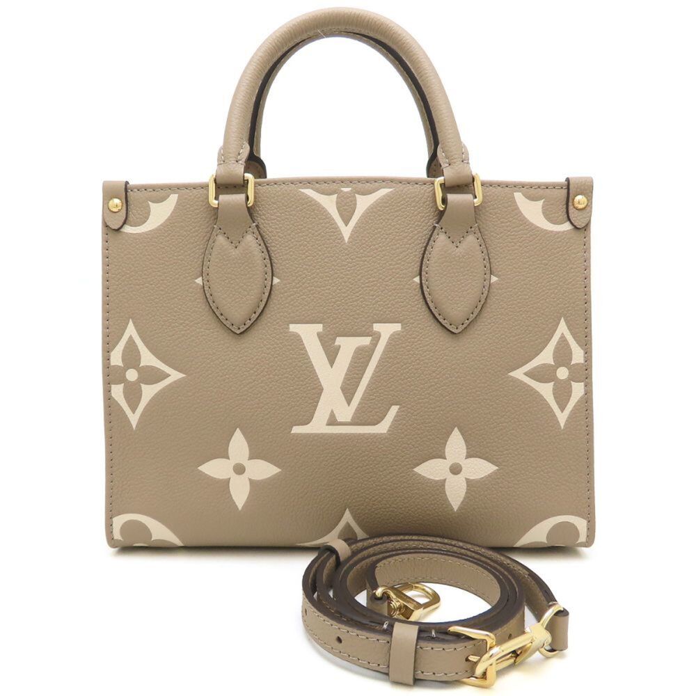 LOUIS VUITTON OnTheGo PM Bicolor Monogram Empreinte M45779 2-Way Handbag Tour...